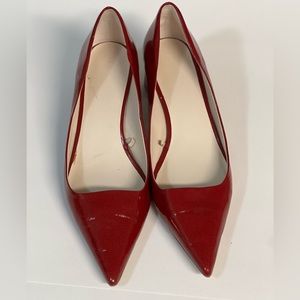ZARA Red Pointed Toe Block Chunky Heel Pumps 41 (10)